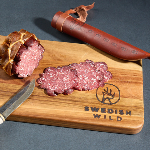 Cold smoked moose sausage