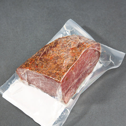 Hot smoked moose rump - hunter's steak