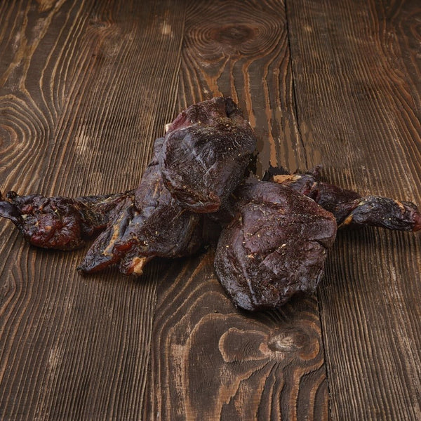 Dried lightly smoked elk meat