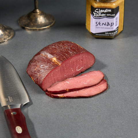 Cold smoked reindeer topside