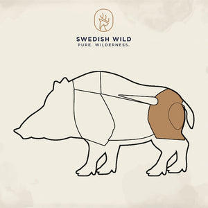 Styckningsschema stek för vildsvin köp från Swedish Wild